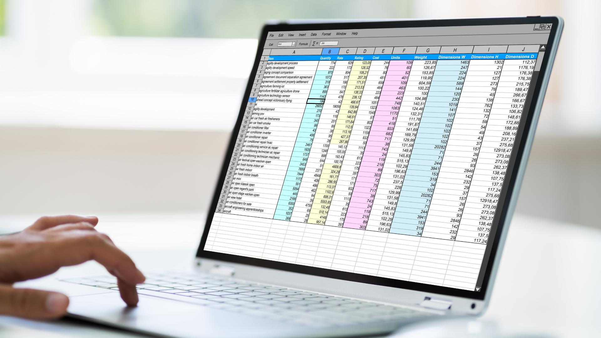 analyzing the competition's data using a spreadsheet