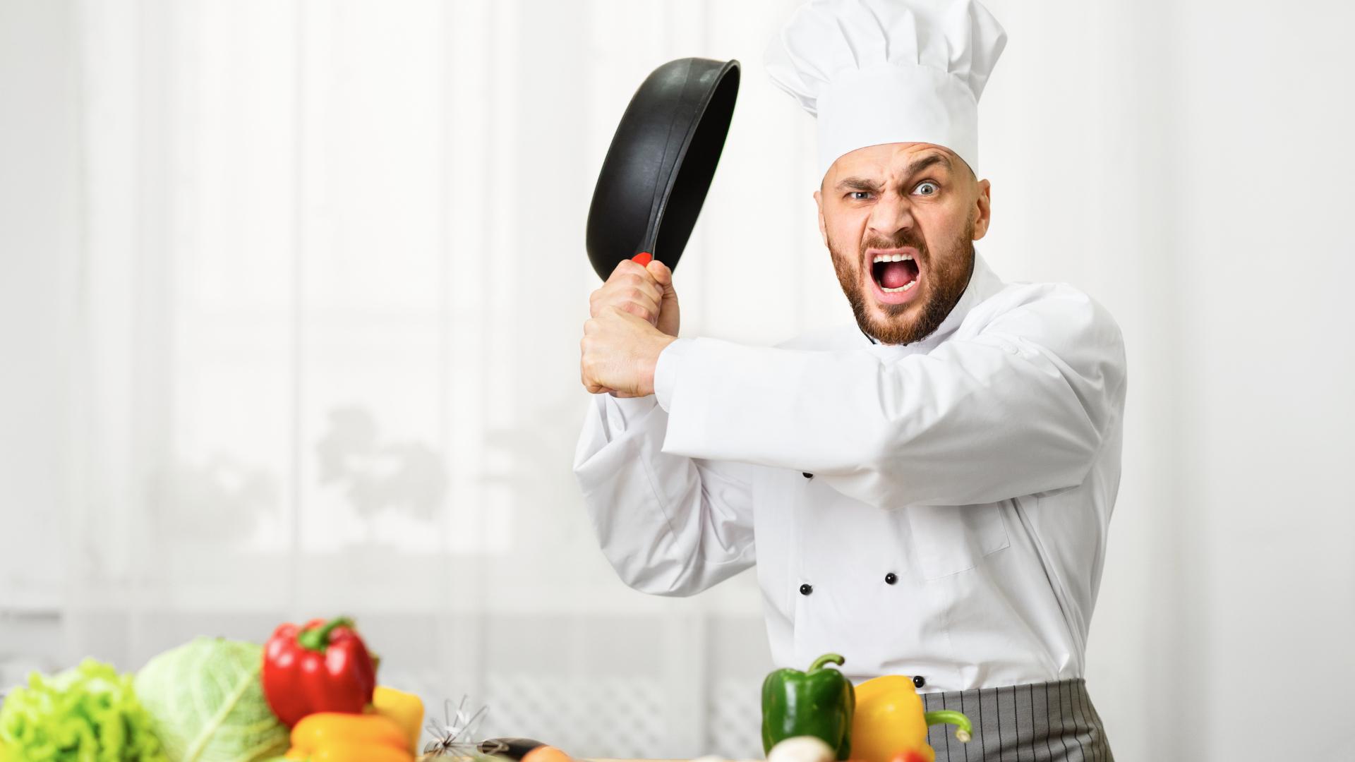 angry chef about to be fired or quit