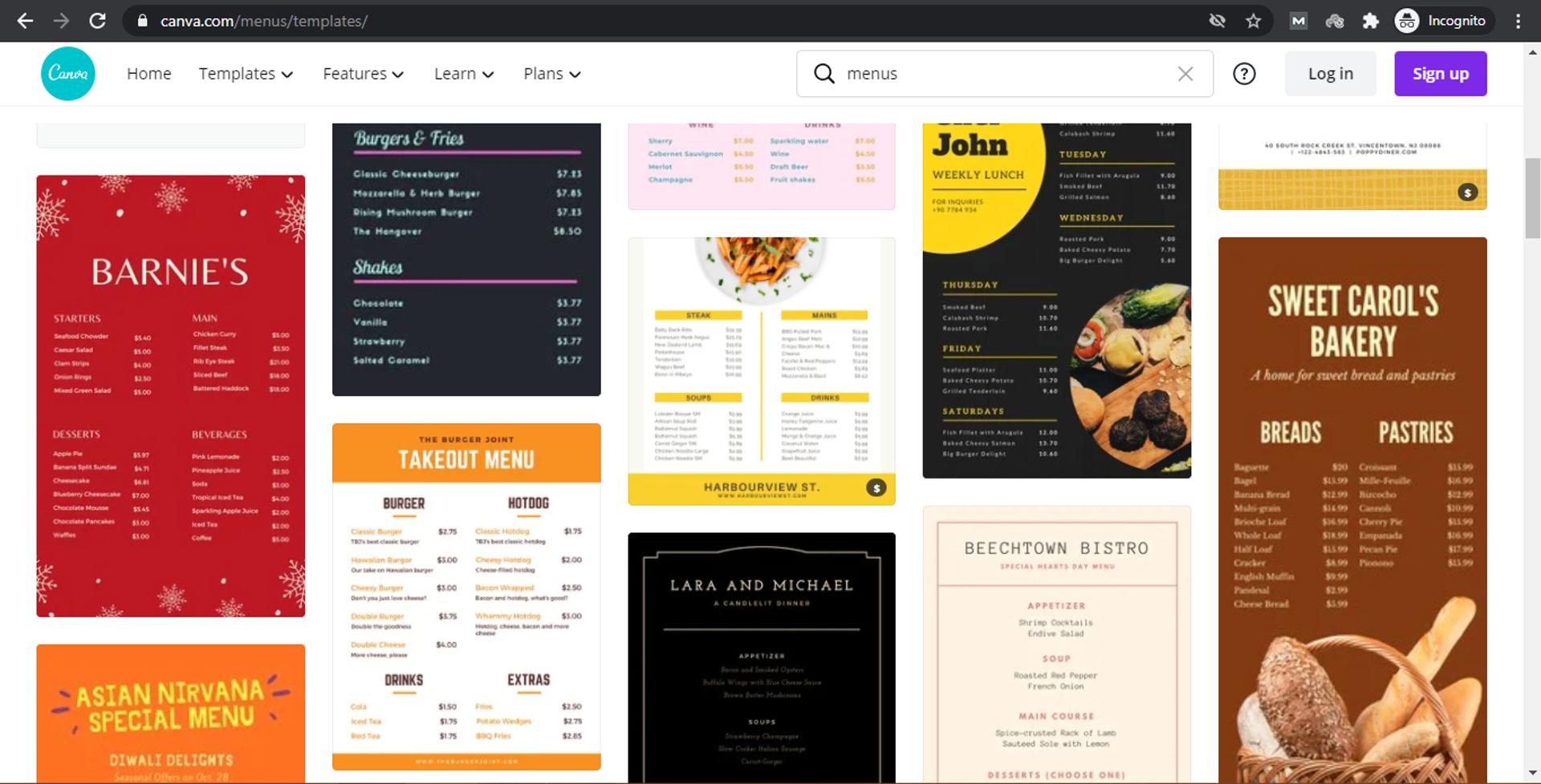 canva-menu-sjablonen