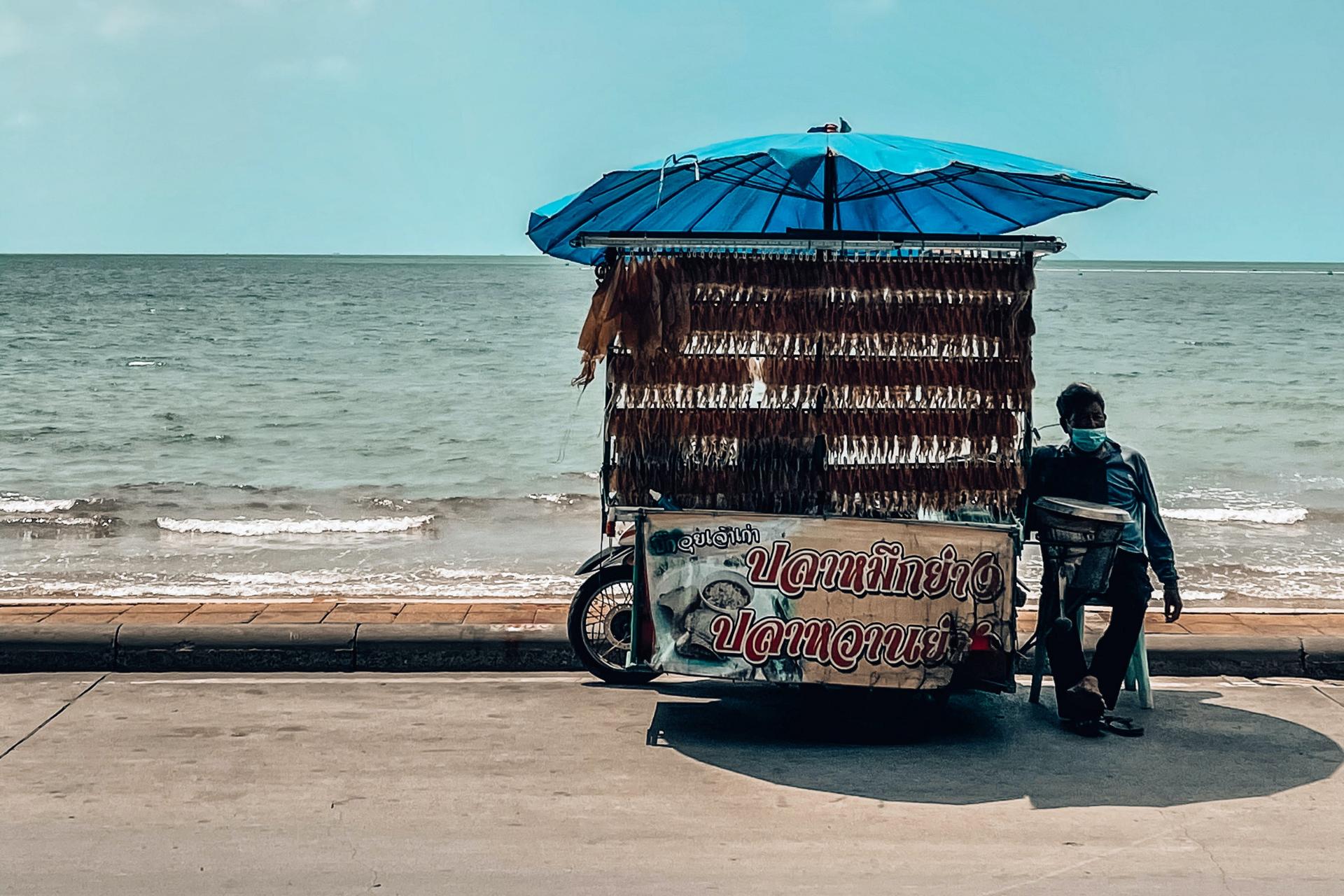 carrello alimentare in spiaggia