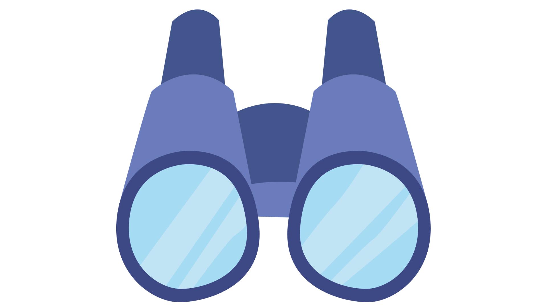 Icono de binoculares que significa observación
