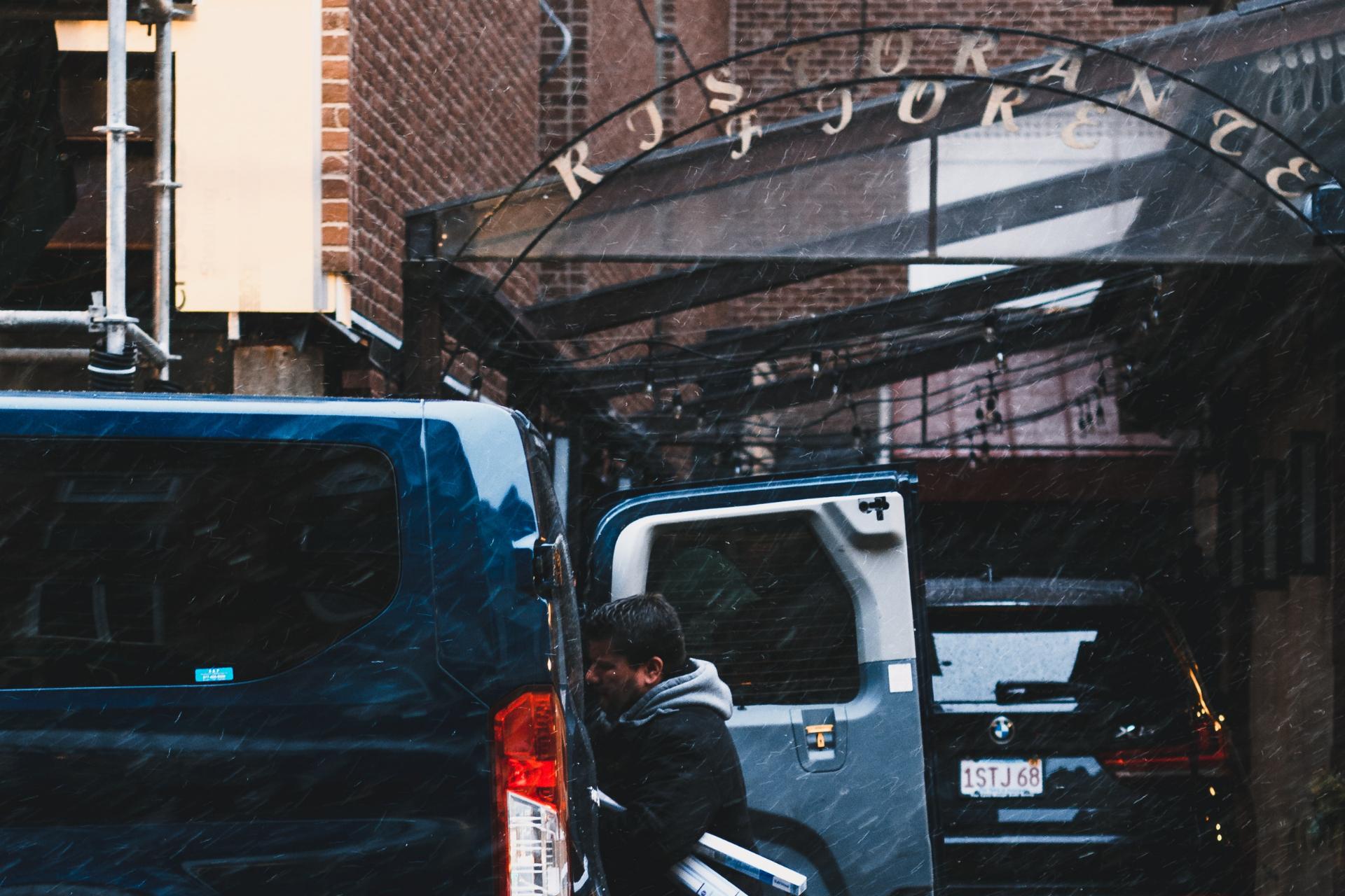 restaurant supplier unloading van