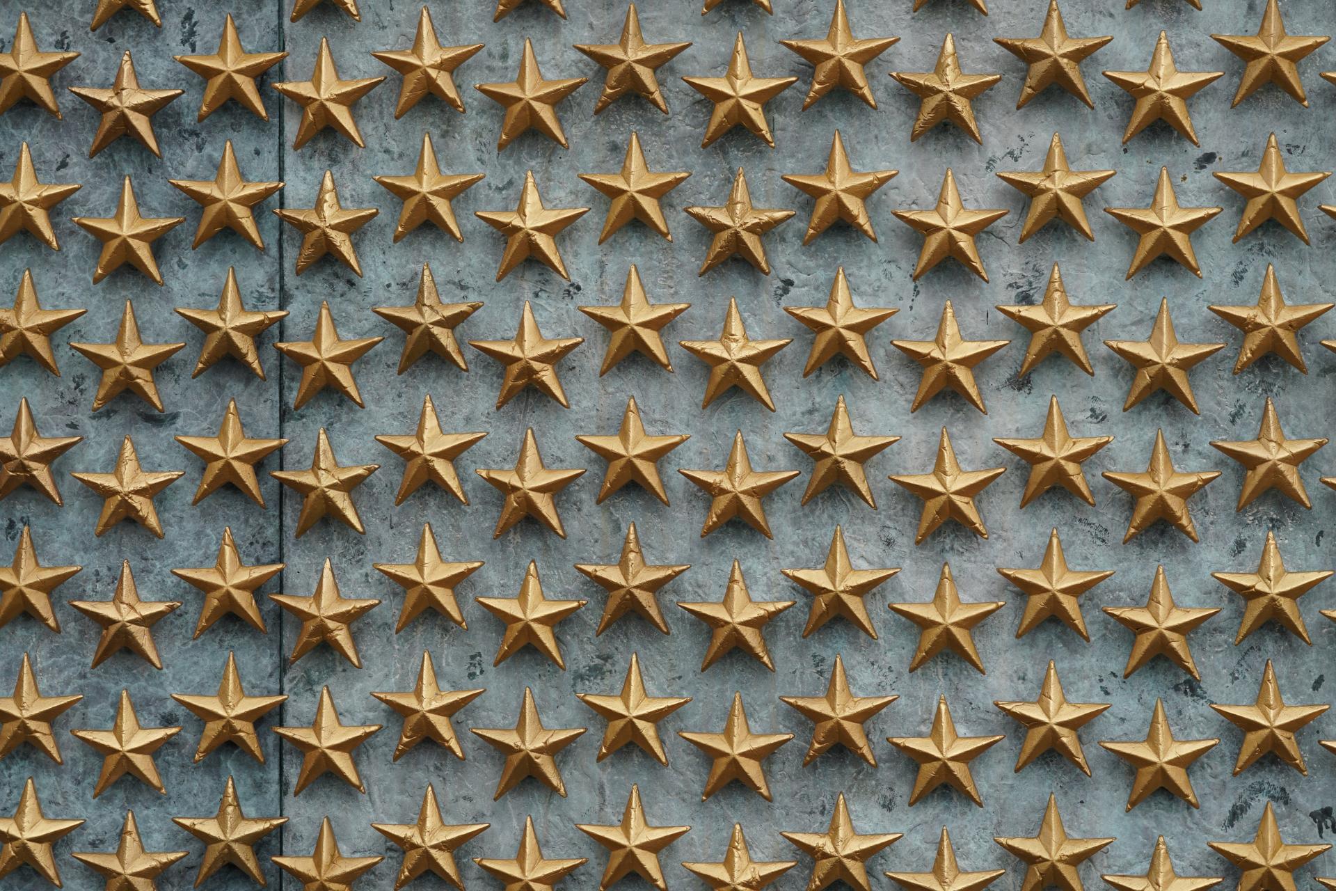 Stars on concrete wall