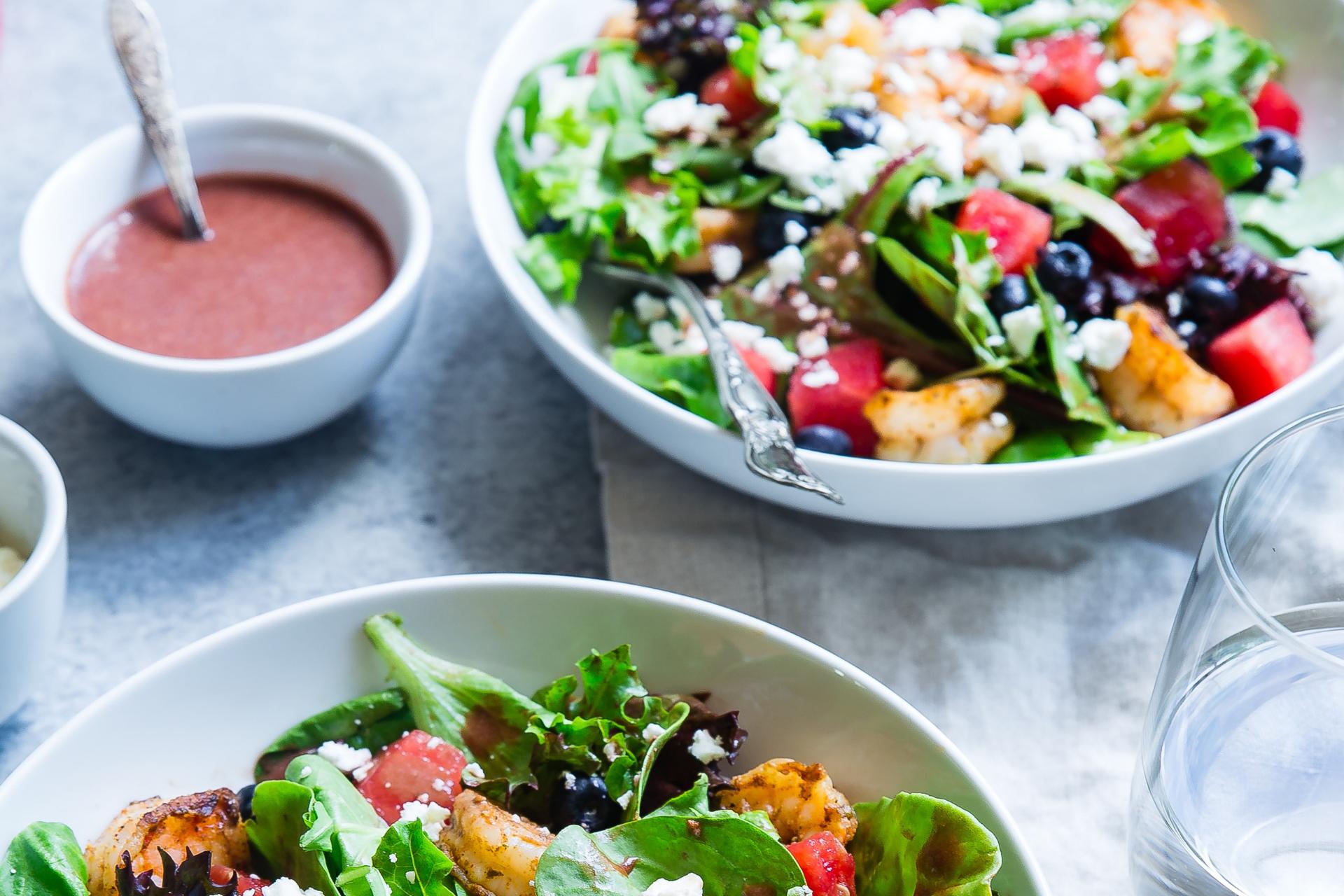 summer salad with year round and summer ingredients to spice up the menu