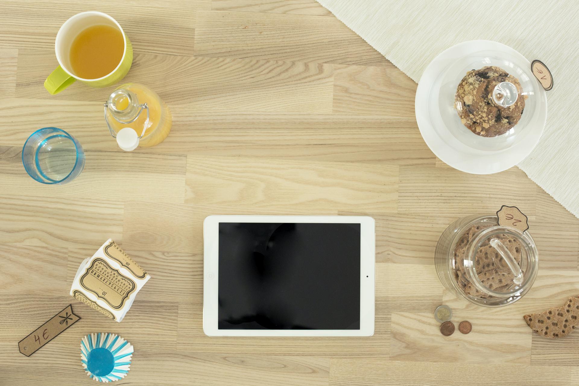 tablet on a table