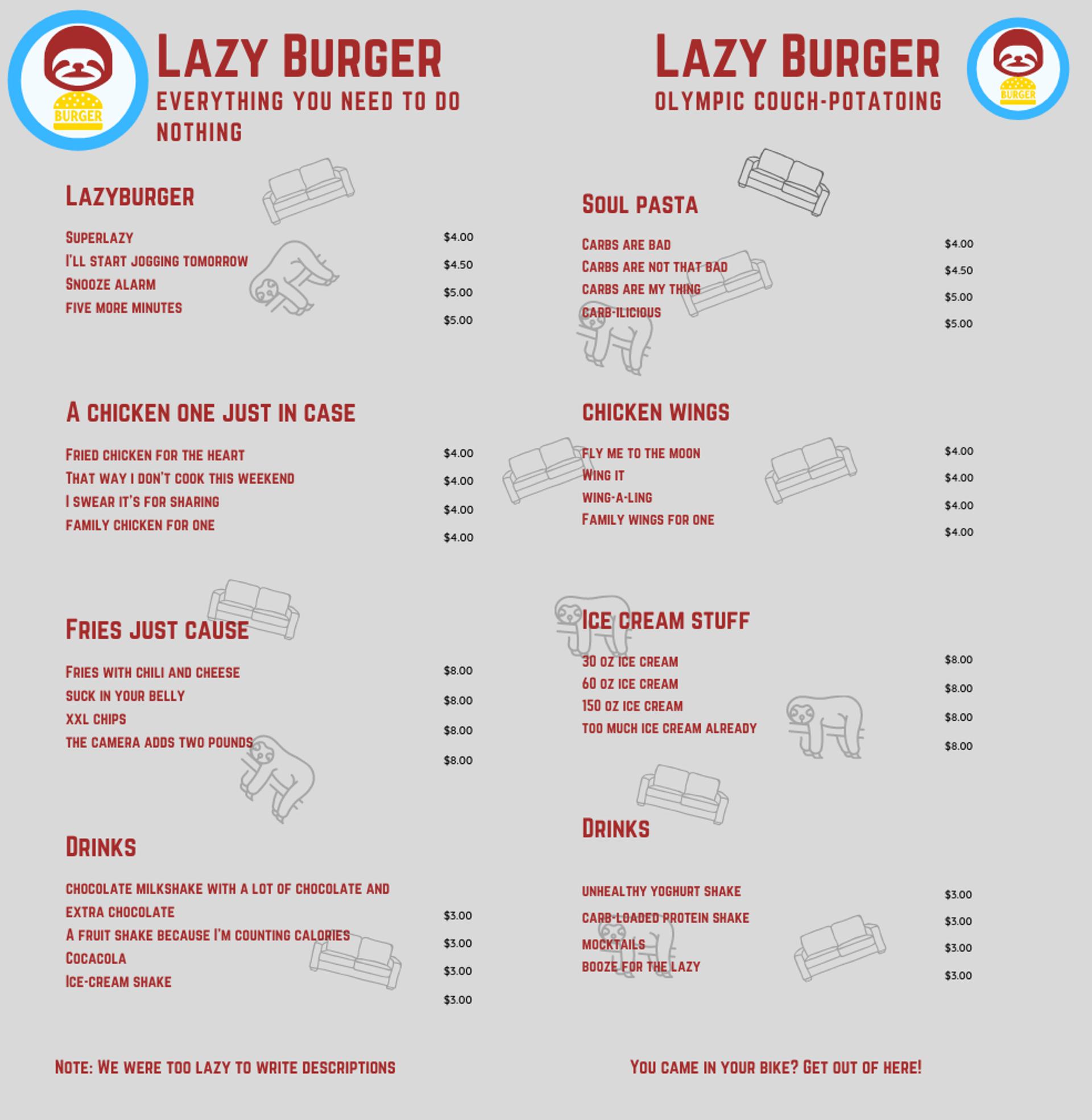 Exemple de menu de hamburger paresseux de deux pages