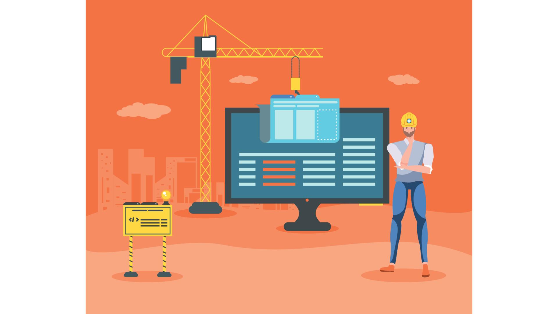 Illustration de la construction de sites Web