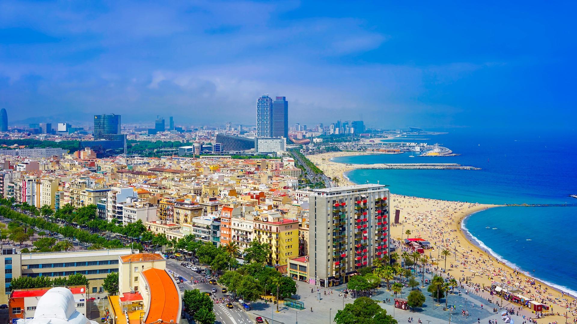 beautiful beach in Barcelona