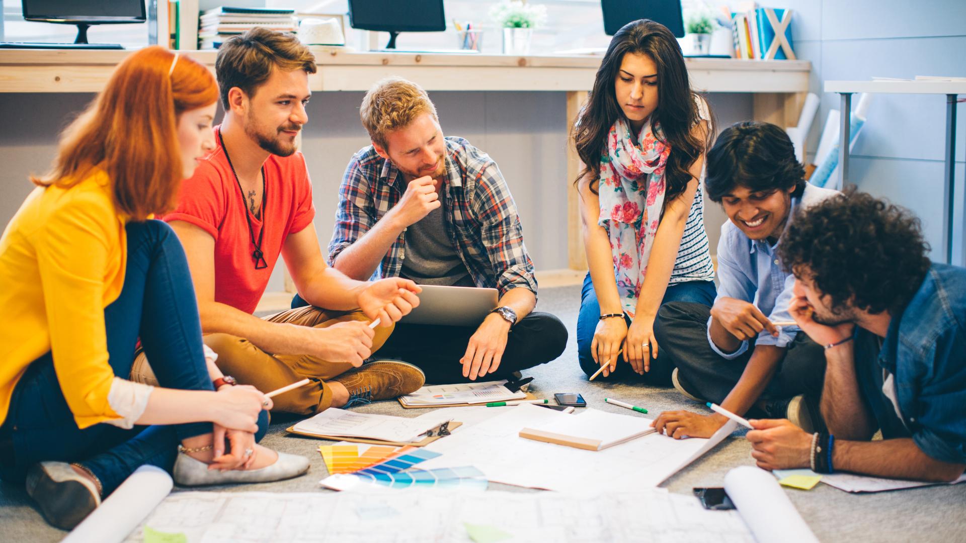 group of people brainstorming ideas