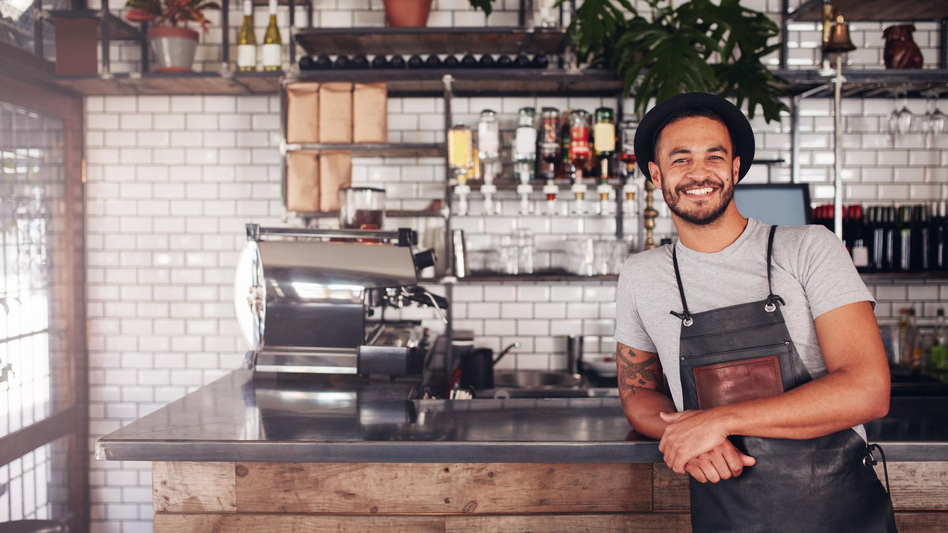 expert barista in a coffee shop