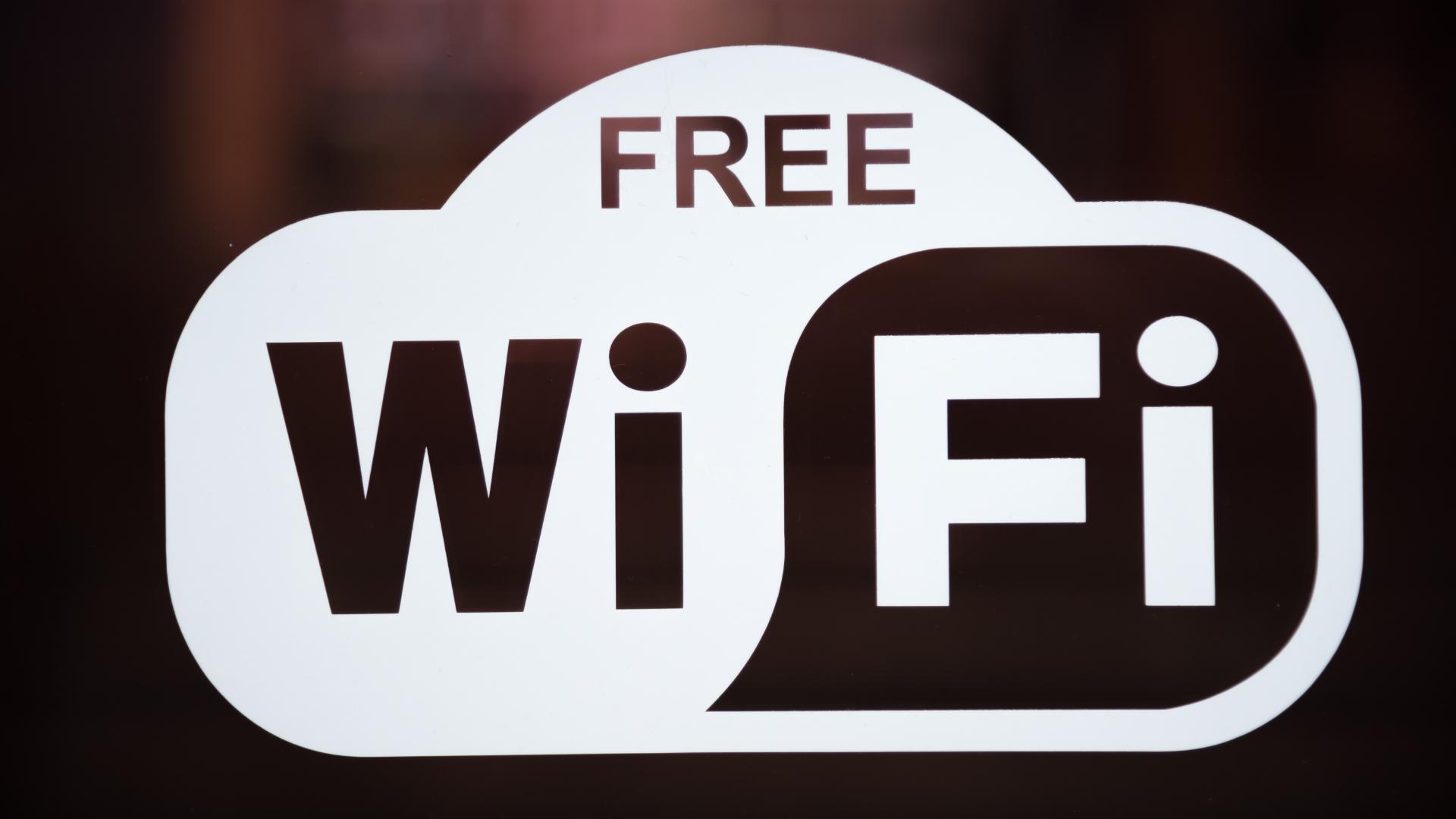 free wi-fi sign in a restaurant