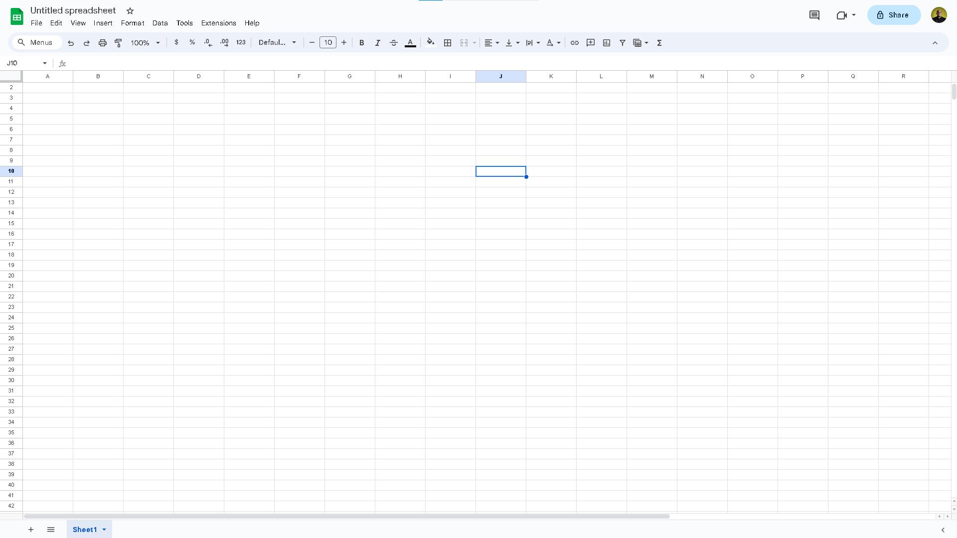 Google Sheets-Dokument ohne Titel