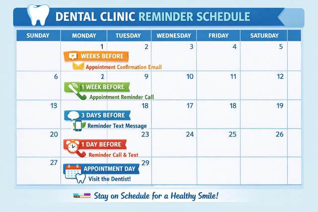 Calendar showing 7-day, 24-hour, and 2-hour reminder cadence