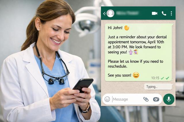 Dentist sending multi-channel reminders to patients