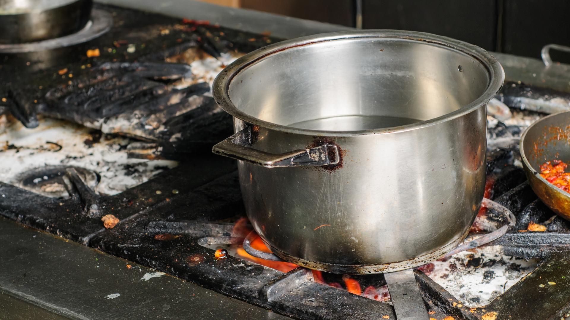 dirty restaurant stove