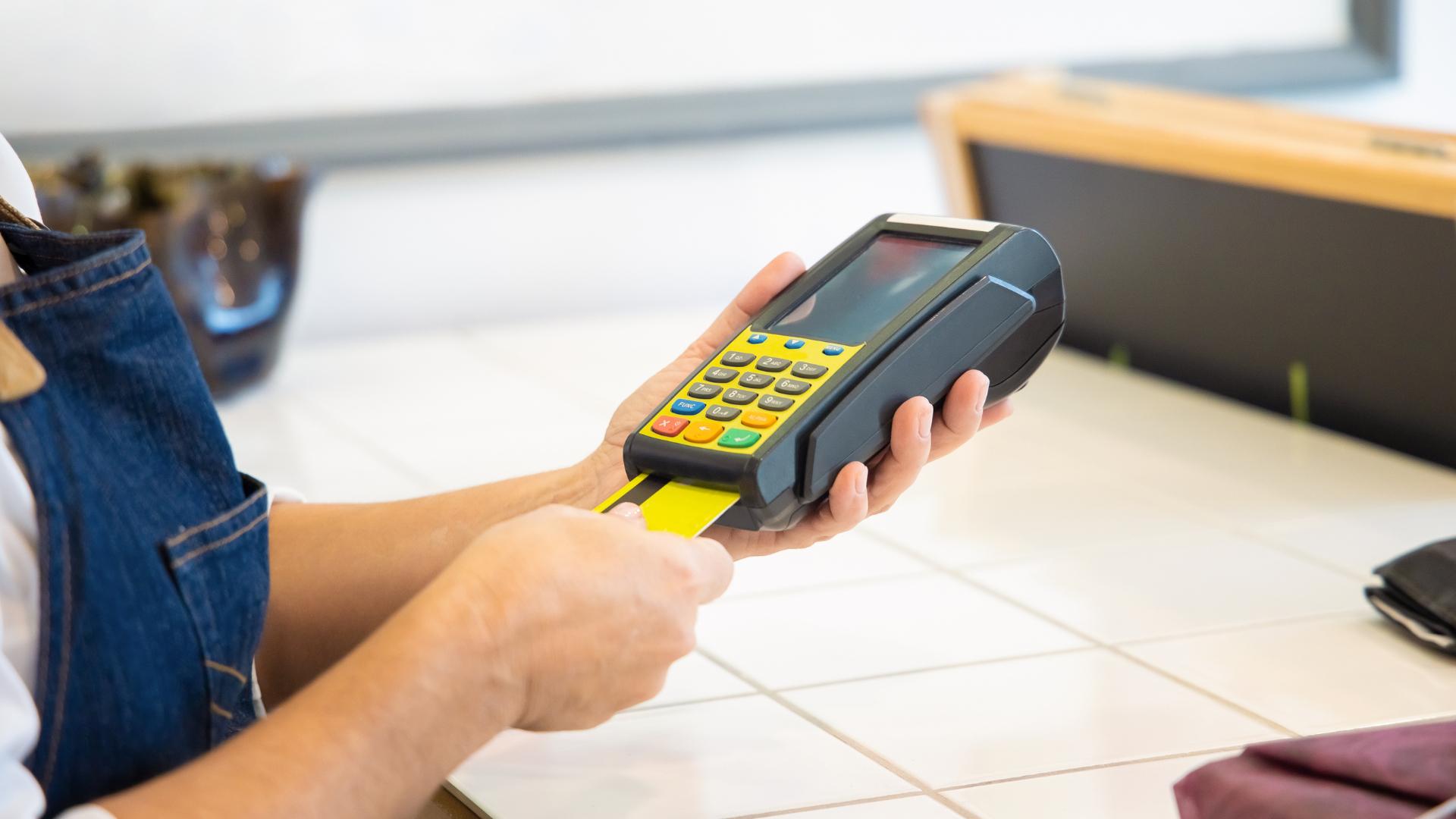 card reader at a bar