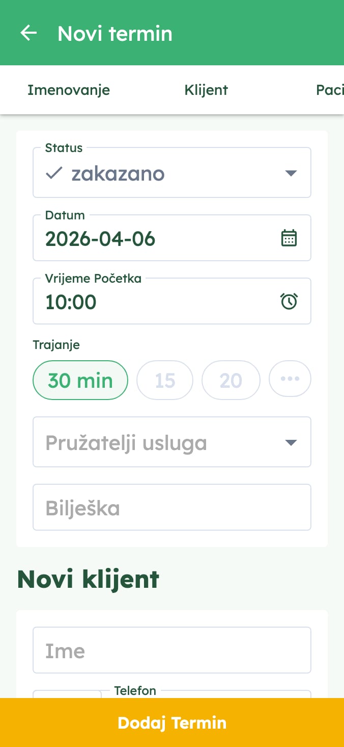 Jednostavno upravljajte terminima vaše veterinarske klinike on smartphone