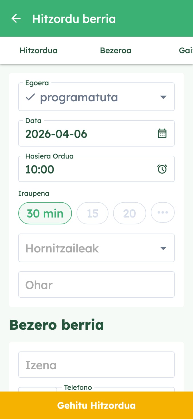 Kudeatu erraz zure albaitaritza-klinikako hitzorduak on smartphone