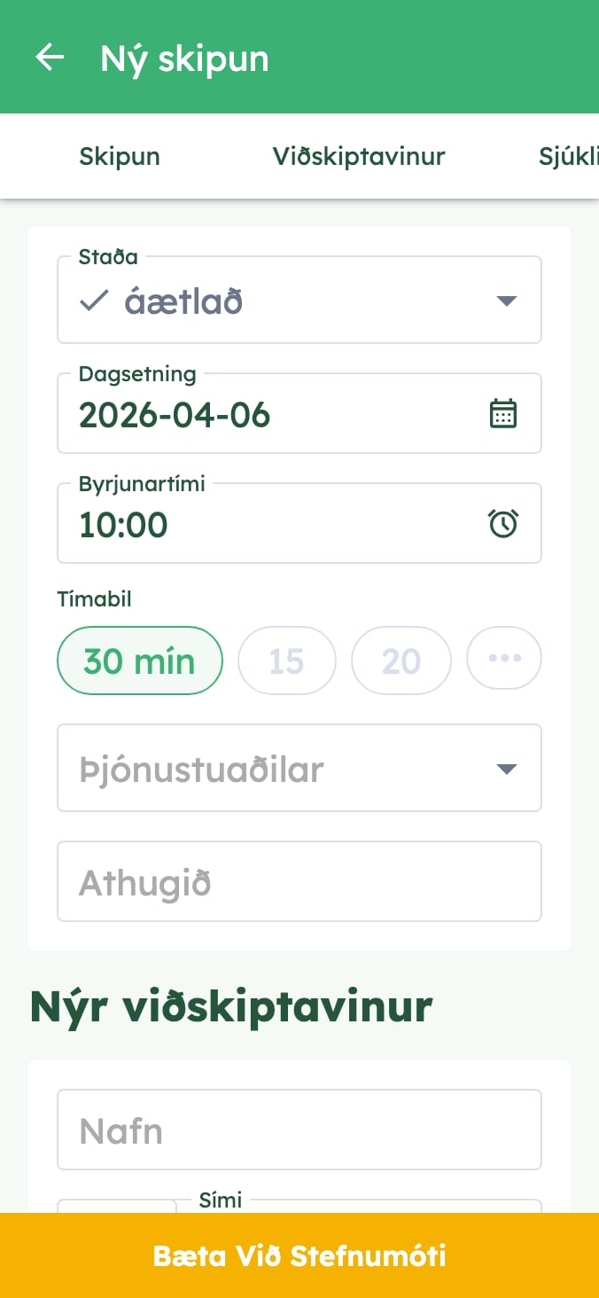 Stjórnaðu auðveldlega tímapöntunum dýrastofa þinnar on smartphone