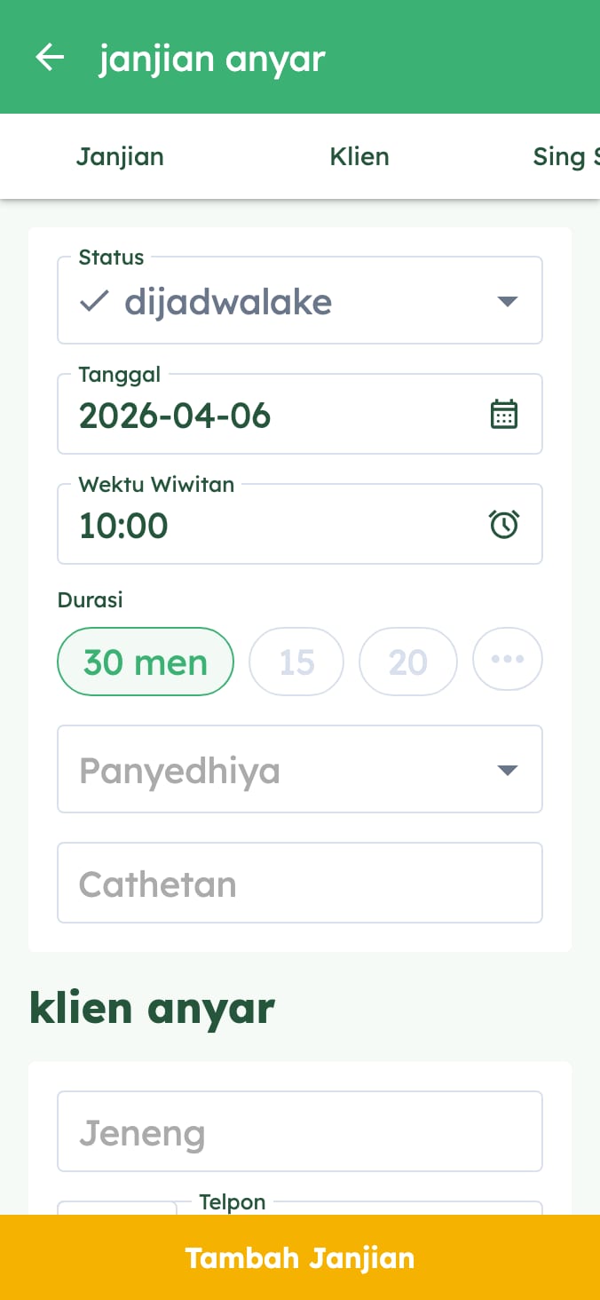 Gampil ngatur janji temu klinik hewan sampeyan on smartphone