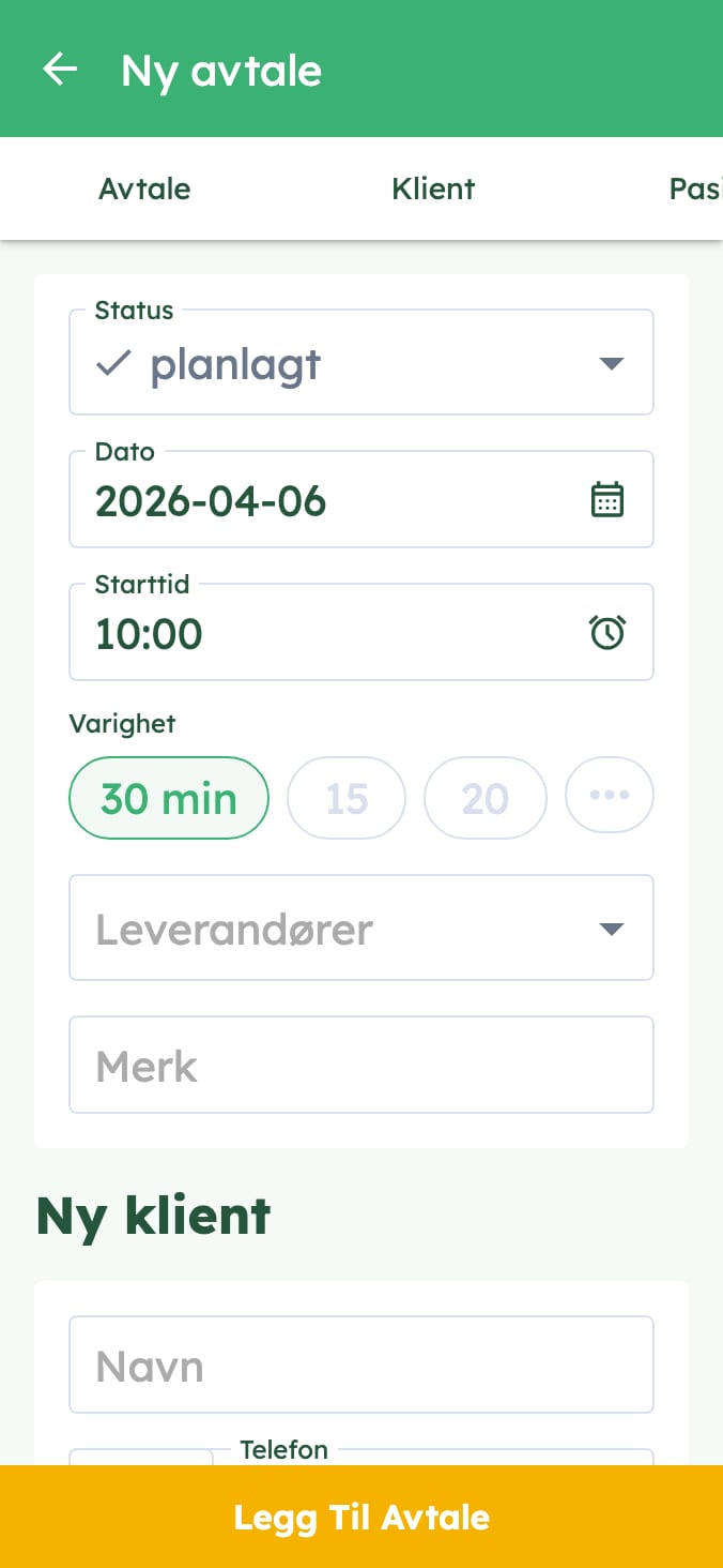 Administrer enkelt timeavtalene for din veterinærklinikk on smartphone