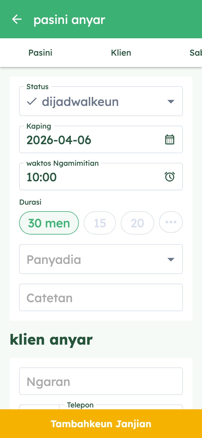 Gampil ngatur janjian di klinik veteriner anjeun on smartphone