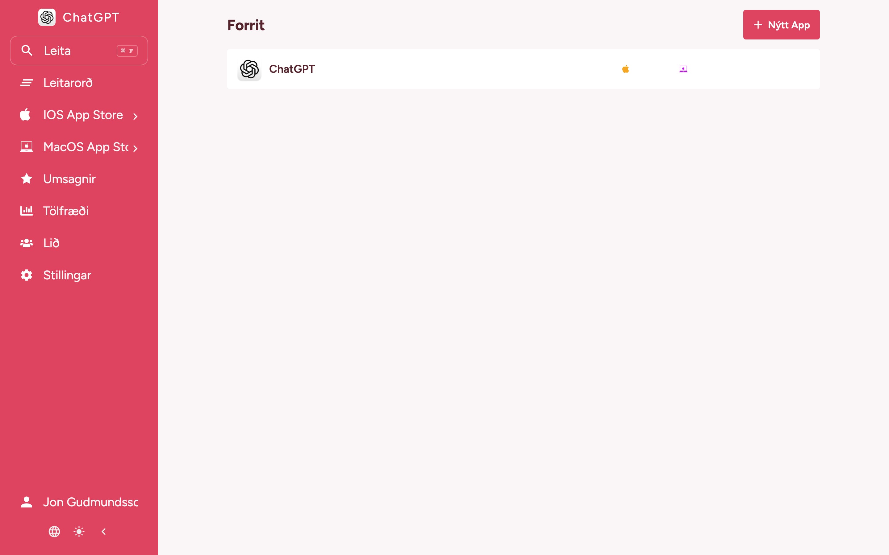 Fylgstu með leitarorðaröðun þinni í appversluninni on desktop