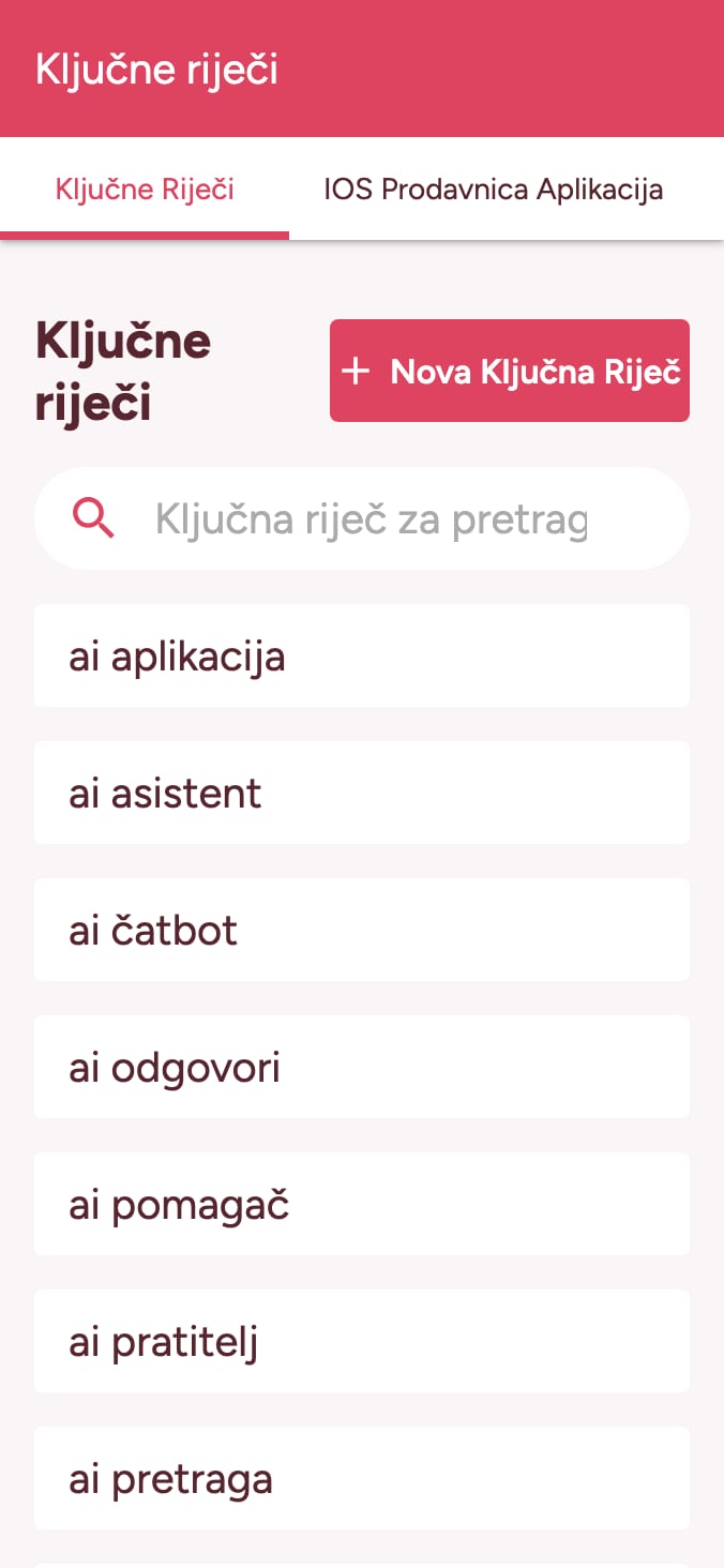 Pratite rangiranje ključnih riječi u vašoj trgovini aplikacija on smartphone