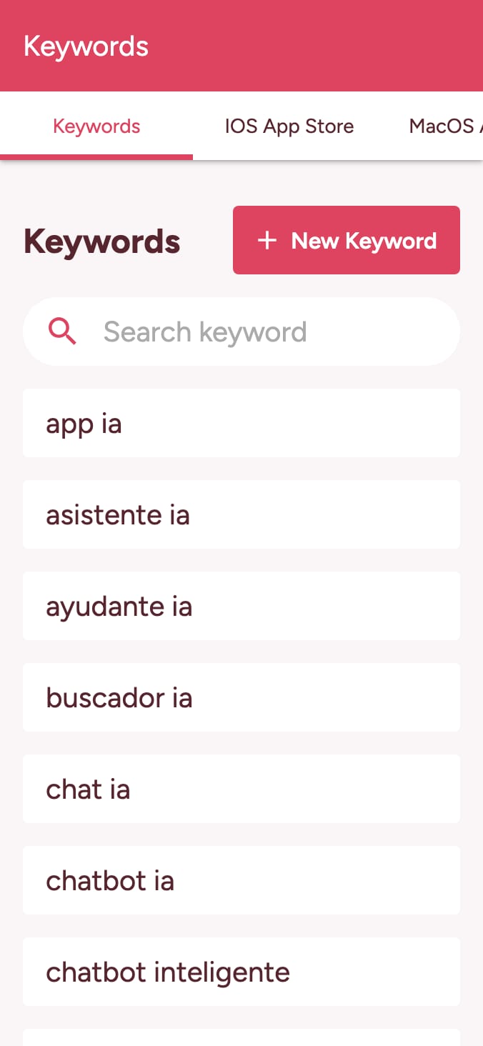 Realiza un seguimiento de la clasificación de tus palabras clave en la tienda de aplicaciones. on smartphone