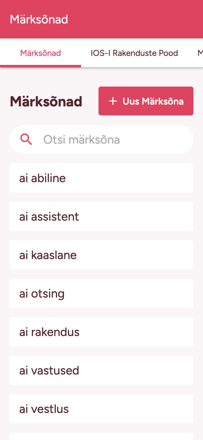 Jälgige oma rakenduste poe märksõnade edetabelit on smartphone