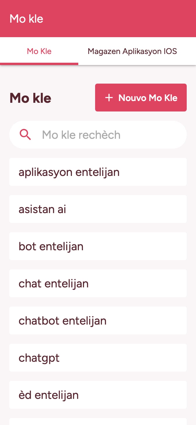 Suivi klasman mo kle ou nan magazen aplikasyon an on smartphone