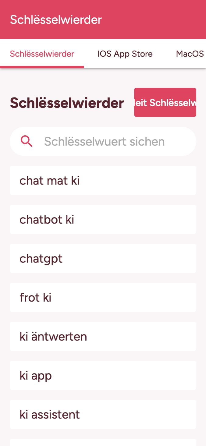 Verfollegt Är App Store Schlësselwuert-Rankings on smartphone
