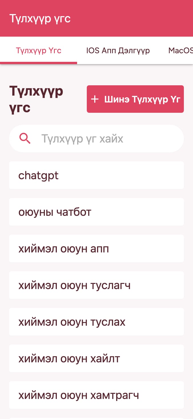 Апп дэлгүүрийн түлхүүр үгийн жагсаалтаа хянах on smartphone