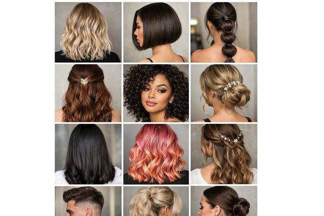 Instagram feed grid of hairstyle photos