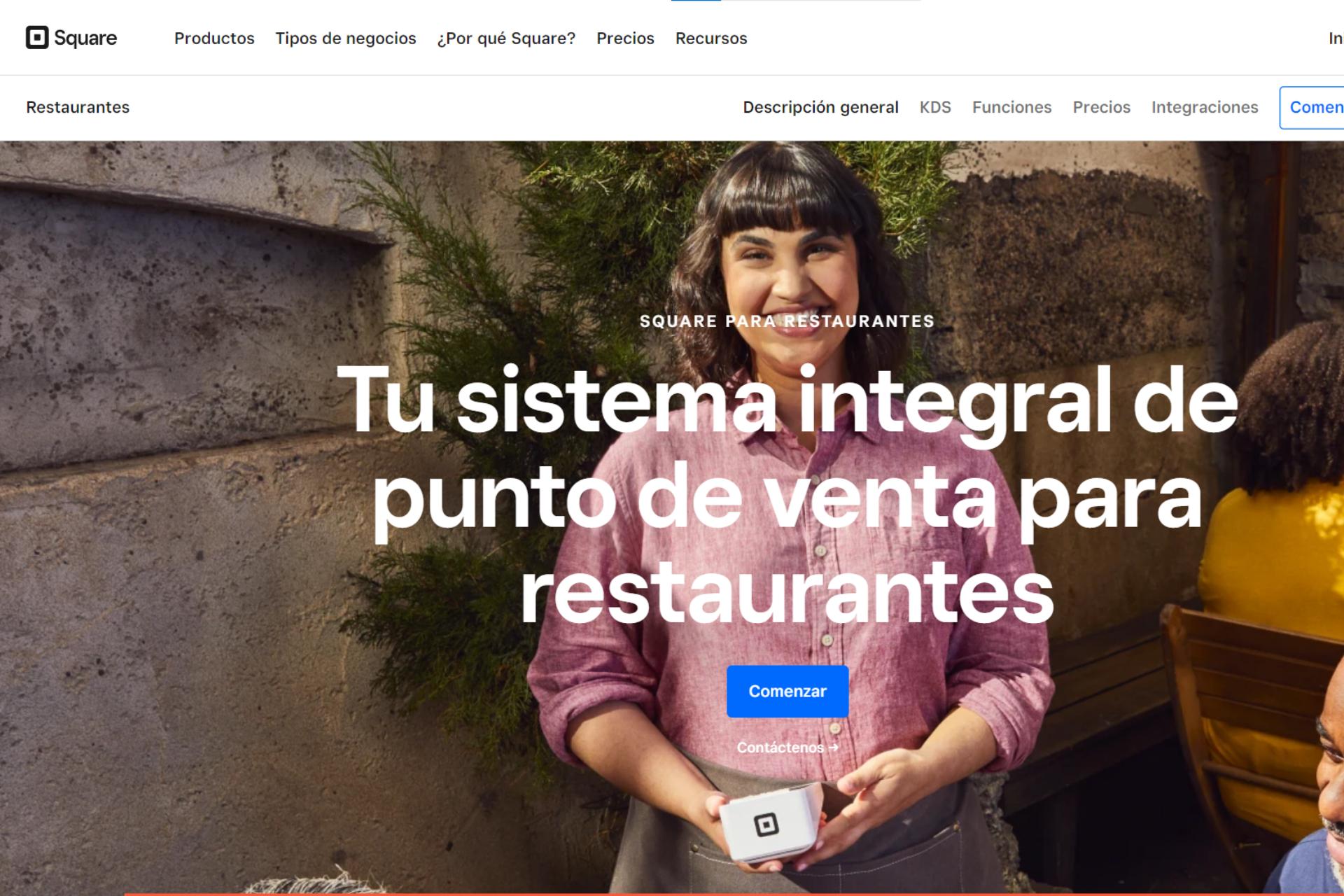 página de Square, un sistema de punto de venta estadounidense que funciona en varias partes del mundo