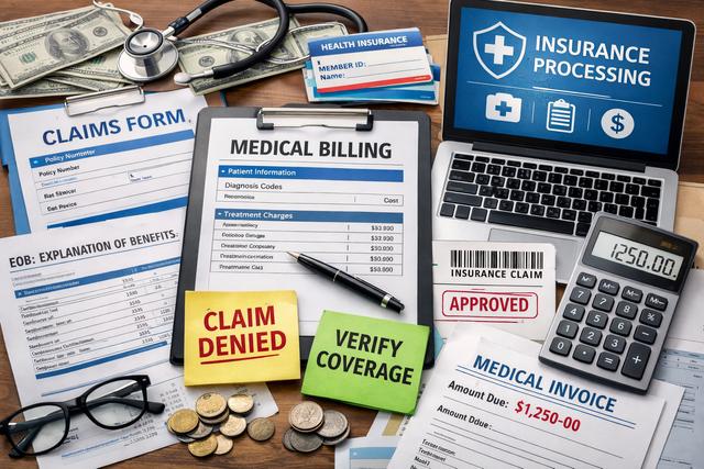 Medical billing and insurance claim processing