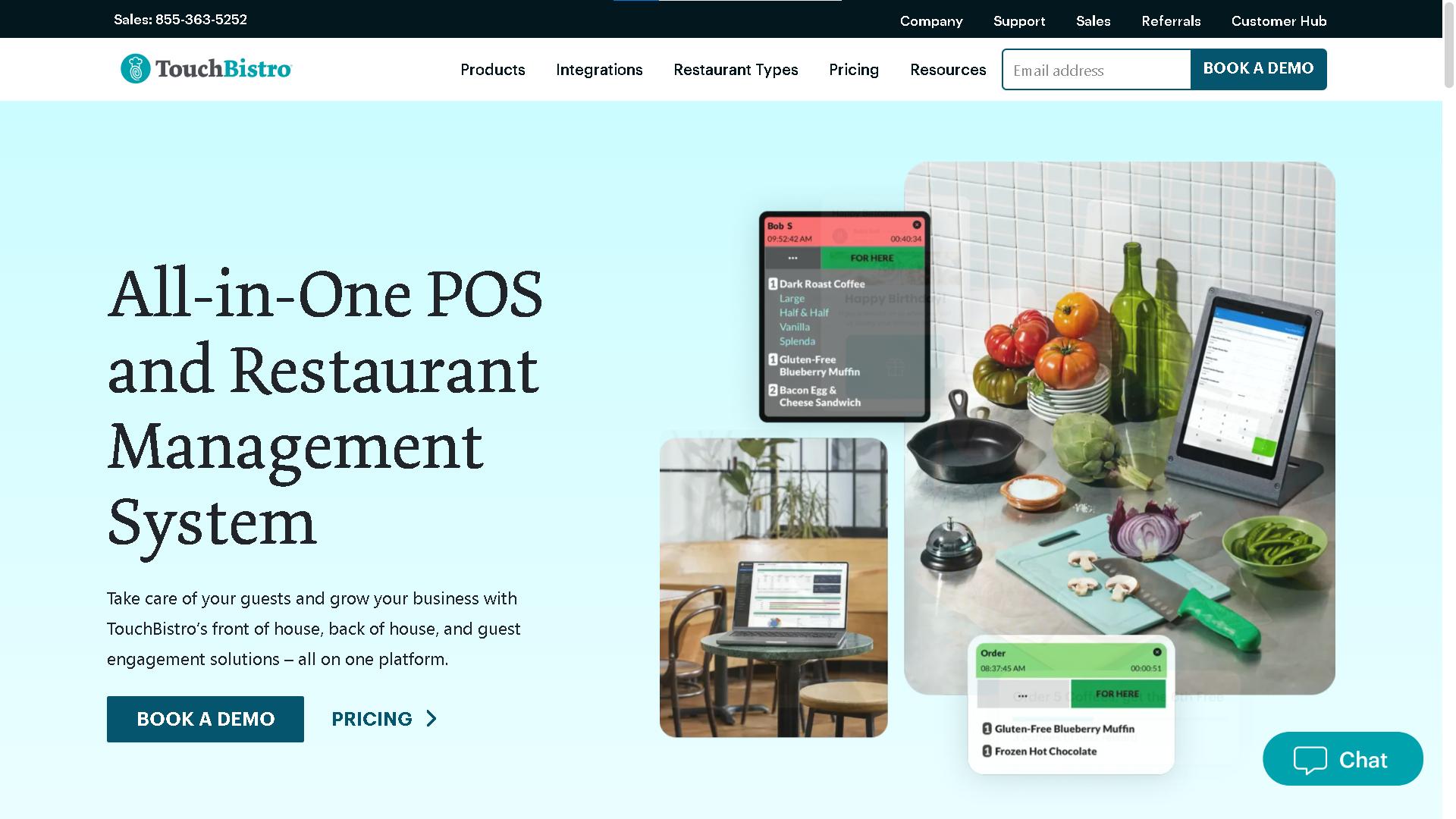 touchbistro tablet pos main page