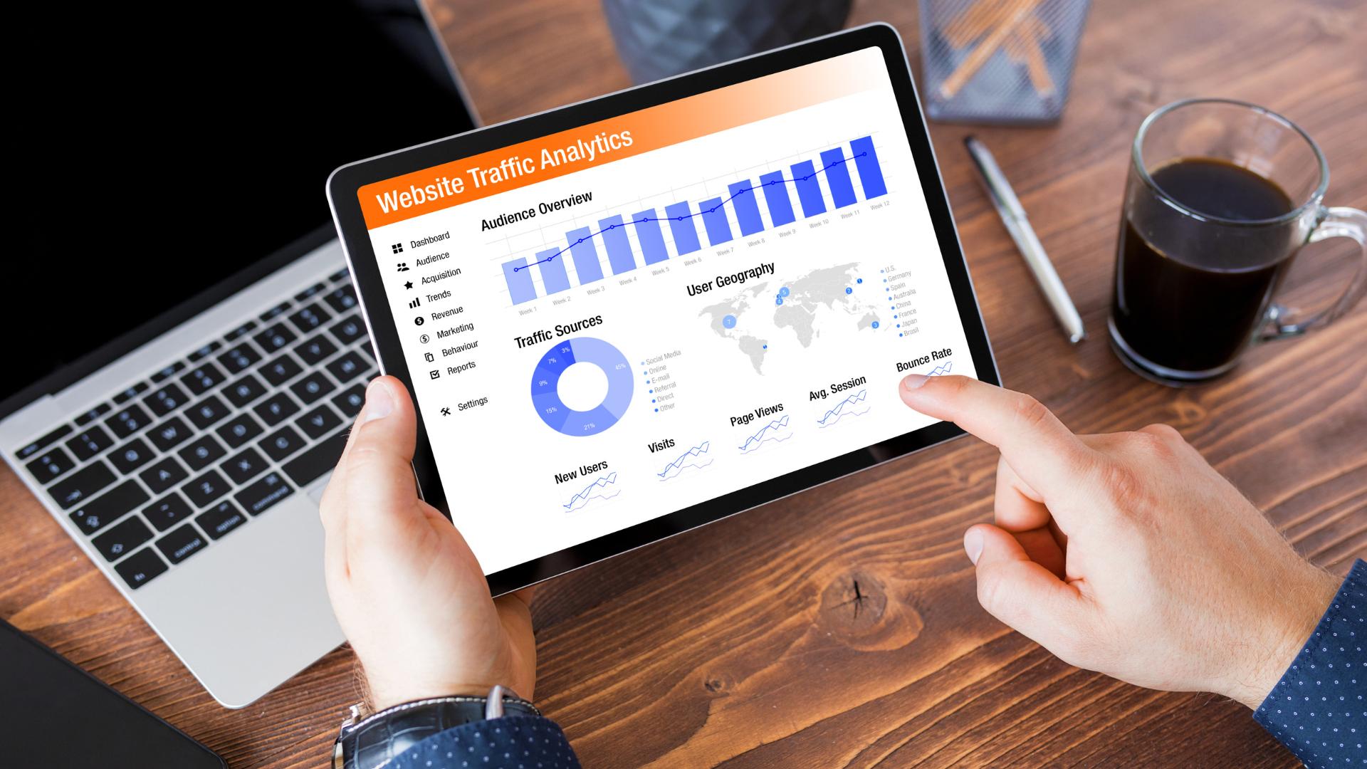 reading website traffic analytics in a tablet