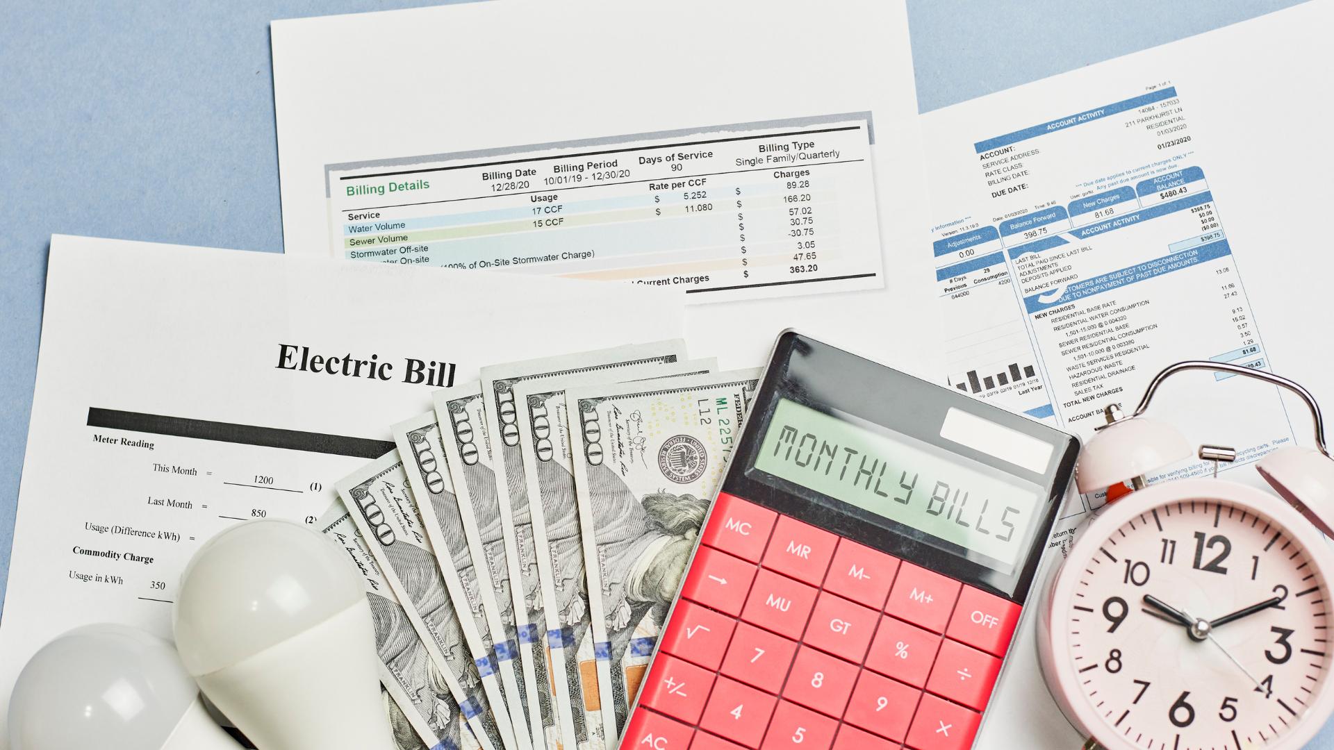 utility bills of a restaurant