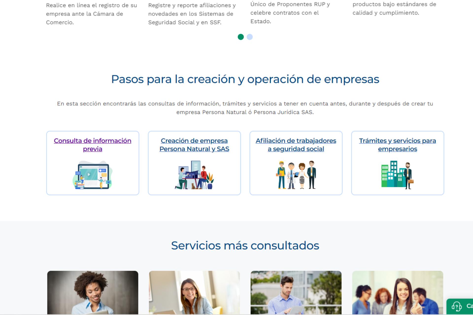 VUE Colombia government site
